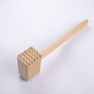 Attendrisseur à viande professionnel en bois de hêtre de 31 cm - Marteau et pilon à viande en bois robuste - Product Image 4