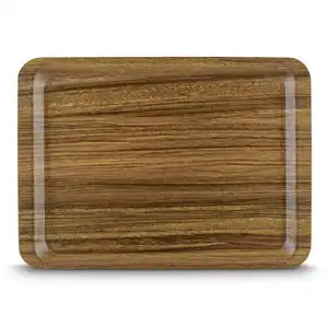 Food Serving Platter Wooden Tray Square With Curved Edges Plywood Outcome Hot Selling European Style Easy Hand Grip Kitchen Item