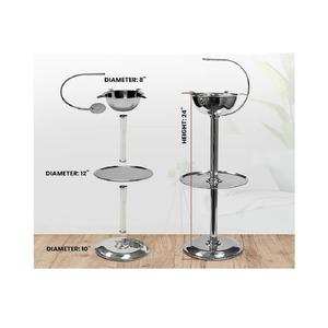 ที่เขี่ยบุหรี่แบบพกพาสุดหรู ทำจากสแตนเลส ใช้ได้ทั้งภายนอกและภายในบ้าน ทรงกลมคลาสสิก พร้อมฐานตั้ง - Product Image 3