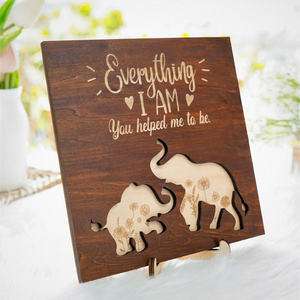 Exquisito marco familiar de elefante de madera grabado con láser, decoración única para el hogar, regalo significativo para Amigos de la familia - Product Image 6