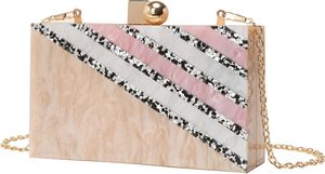 Sac à main pochette en résine de luxe avec finition marbrée élégante idéal pour les mariages et les soirées chic pochette de soirée en résine sac à main pour femmes - Product Image 2