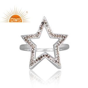Best Quality Fine Sterling <b>Silver</b> Natural Diamond <b>Set</b> Star Design Stackable <b>Ring</b> Custom Jewelry Manufacturer - Product Image 3