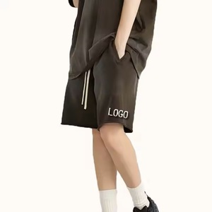 กางเกงขาสั้นผู้ชายผ้าฝ้าย100% แห้งเร็วระบายอากาศได้ดีขนาดสีทึบขายส่งโลโก้ตามสั่ง - Product Image 3