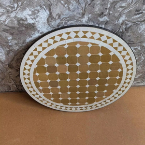 Mesa auxiliar de mosaico deslumbrante: Arte iridiscente-mesa de centro azul-mesa auxiliar-Decoración de sala de estar-regalo - Product Image 1