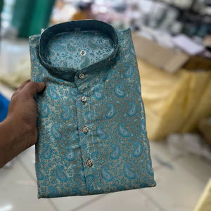 Ropa étnica de diseñador Kurta de algodón Premium para hombres para bodas ocasiones festivas ropa tradicional india bordada personalizada - Product Image 1