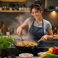 Plaque chauffante électrique domestique multifonction 3500W à surface concave pour wok, hot pot et cuisson par friture