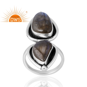 แหวนพลอยลาบราดอไรต์ธรรมชาติทำจากเงินสเตอร์ลิง925ขายดีเครื่องประดับออกแบบได้ตามต้องการของขวัญสำหรับผู้หญิง - Product Image 1