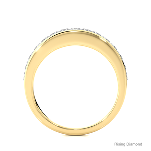 ชุดเพชรสำหรับปลูกในห้องปฏิบัติการและเจ้าหญิง0.98ชุดครึ่งนิรันดร์วงแหวนแต่งงาน CVD สีเหลืองทองของขวัญครบรอบ - Product Image 4