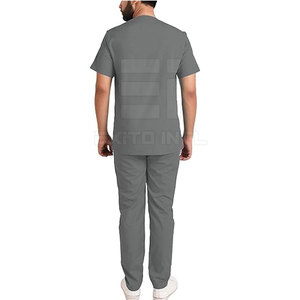 Custom Logo Breathable Solid Color Men <b>Scrub</b> <b>Sets</b> with Pocket Cheap Price for Men 2026 Wholesale - Product Image 4