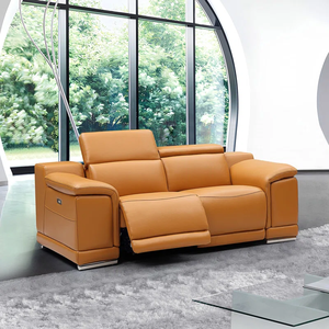 Power Leather <b>Reclining</b> <b>Sofa</b> Couch Customizable Fabric Living Room Furniture - Product Image 1