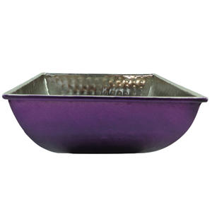 Ensemble de 2 saladiers de forme carrée en métal marron TPR PC bol de service et bol à soupe pour décoration de table faits à la main - Product Image 2