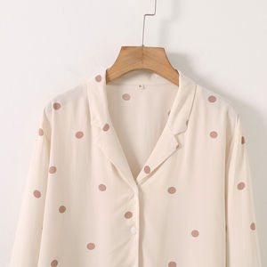 Venta al por mayor de ropa de dormir de punto de las mujeres de impresión larga Conjunto de pijama señoras Casual Home Wear ropa de dormir de las mujeres - Product Image 3