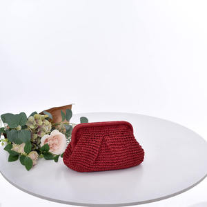 Bolso de mano para mujer de poliéster, hecho a mano con ganchillo, de cuerda de papel de paja, con cierre de gancho y cadena para hombro y bandolera, diseño Hot Cloud - Product Image 5
