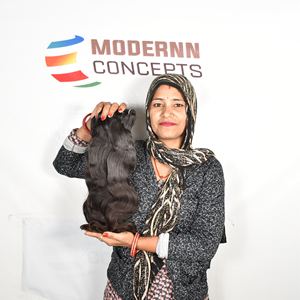 Paquets de vague de corps indiens vierges bon marché, cheveux humains non transformés de temple de couleur brillante naturelle, y compris une perruque frisée et crépue à vagues profondes - Product Image 5