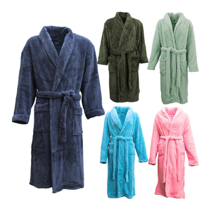 Albornoces ligeros de terciopelo y algodón de calidad superior, ropa de dormir de lujo para Spa y Hotel, logotipo personalizado para hombres y mujeres, paquete combinado al por mayor - Product Image 1