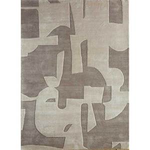 Tapis Jaipur ZA Tnq-3206-White Noise Ivory en laine et viscose tufté à la main 10 mm, motif abstrait rayé, pour couloir, chambre d'adolescent, rectangulaire, pour la maison - Product Image 1