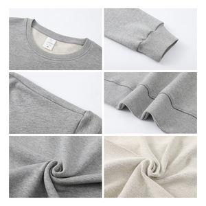 Listo Stock venta al por mayor logotipo personalizado suéter de cuello redondo sudaderas de cuello redondo 320g 100% algodón hombres tejido sudaderas con capucha - Product Image 2