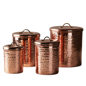 Hammered Copper Luxury Tea Canister Handmade Metal Flip Top Lid <b>Bottled</b> Home Kitchen Dishwasher Safe Eco-Friendly Containers - Product Image 6