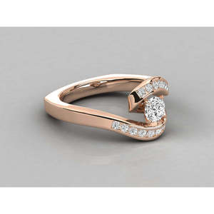 Anillo de Oro de 9K para Mujer con Diamante Solitario Cultivado en Laboratorio, Elegante y Lujoso - Product Image 1