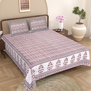 ผ้าปูที่นอนและปลอกหมอนผ้าฝ้ายแท้ 100% ทำมือจากอินเดีย พิมพ์ลายด้วยมือ พร้อมปลอกหมอน - Product Image 3