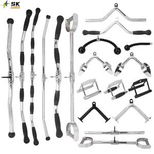 SK Accessoires de câble de haute qualité Machine à câble en acier et tige de traction triceps revêtue de caoutchouc solide avec tige de presse en caoutchouc - Product Image 1