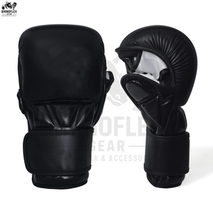 Gants de Sparring ajustables pour la formation des adultes, demi-doigts personnalisés, gants de Sparring en cuir véritable - Product Image 5