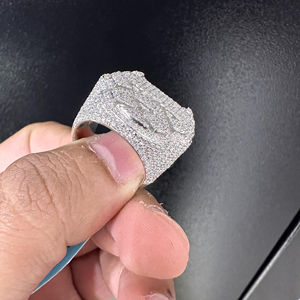 Luxe moissanite ronde élégante visage d'animal bague en diamant 925 argent laboratoire d'éternité créé bagues en diamant pour les femmes - Product Image 3