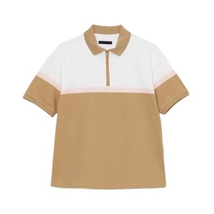 Polo pour femme à imprimé floral, en coton doux extensible, col élégant, manches courtes, respirant, coupe ajustée pour un confort quotidien - Product Image 4