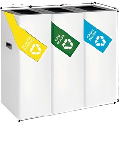 Nhà Máy Giá Thép Thùng Rác Có Thể Ngoài Trời Kim Loại Thùng Rác Thùng Rác Có Thể Tái Chế Bin 4 Khoang Made Trong Thổ Nhĩ Kỳ Thổ Nhĩ Kỳ Thổ Nhĩ Kỳ Nhà Sản Xuất - Product Image 1