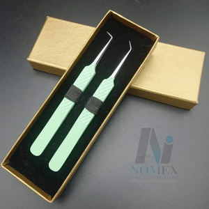 แหนบต่อขนตาแหนบ/แหนบสำหรับต่อขนตาญี่ปุ่นสีขาวโรสโกลด์แข็ง - Product Image 2