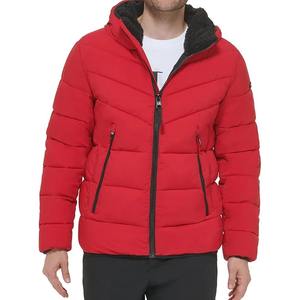 Chaqueta acolchada impermeable de invierno personalizada para hombre, chaqueta acolchada tejida para exteriores con cuello levantado al por mayor - Product Image 4