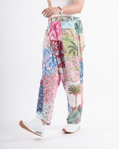 Pantalones Harem de retazos para todas las estaciones con cintura elástica, ropa holgada para festivales de verano para mujeres y hombres, venta al por mayor con bolsillos de verano - Product Image 1