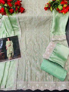 ชุดเครื่องแต่งกายสำหรับทุกโอกาสและทุกโอกาสเสื้อคอกลมแขน3/4ยาวถึงเข่าและกางเกงผู้หญิงพร้อมชุดจับคู่ dupatta - Product Image 6