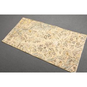 2.3x4.4 ft Rug, Vintage Turkish Rug, <b>Yellow</b> <b>Wool</b> Rug - Product Image 1