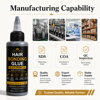 Colle adhésive pour extensions capillaires noire, à base d'eau, résistante à l'eau et à la transpiration, forte tenue, adhésif professionnel pour tissage capillaire en gros