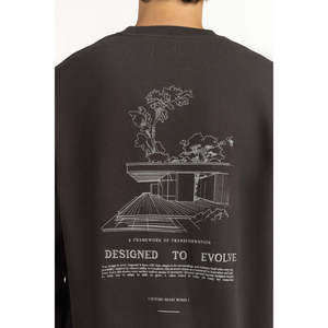 Pull-over décontracté unisexe en molleton tricoté léger et surdimensionné, col rond, couleur unie, sans doublure, séchage rapide, personnalisable (ODM), pour l'hiver et le streetwear - Product Image 5
