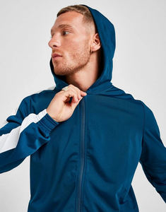 Survêtement 2 pièces pour hommes, logo personnalisé et écologique, avec fermeture éclair, broderie, rayures latérales, ensemble survêtement imprimé de grande taille - Product Image 6