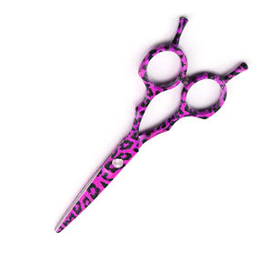 Ciseaux de coupe de cheveux enduits de papier ciseaux de cheveux de Salon en acier en métal de lame droite avec le double repos de doigt - Product Image 4