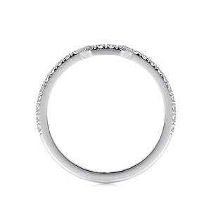 แหวนแต่งงานวงแหวนทองสีขาว14K วงแหวนครึ่งรอบดีไซน์สดใสประดับเพชรสำหรับปลูกในห้องปฏิบัติการ-DS0453 - Product Image 3