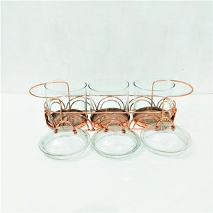 ชุดชามแก้วใส่สลัดผลไม้ทรงสี่เหลี่ยมผืนผ้าถาดเสิร์ฟโลหะ - Product Image 3