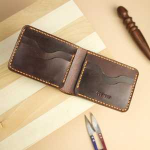 Latest Market Trends Business Minimalist Leather Credit Card Holder <b>Men</b> <b>Small</b> Pop-up <b>Wallet</b> Handmade Patriotism Style - Product Image 4