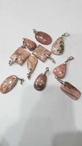 Pendentif minimaliste unisexe en argent sterling 925 avec pierres naturelles Lapis Lazuli, Turquoise, Pierre du Soleil et Rhodochrosite, pour la guérison - Product Image 2