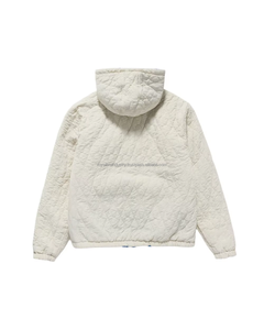 Sweat à capuche zippé réversible pour homme 100 % coton, brodé, avec fente latérale et col tricoté - Product Image 4