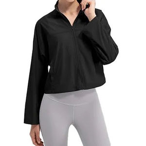 Chaquetas Deportivas de Secado Rápido Personalizadas de Buena Calidad con Cremallera para Correr, Entrenamiento, Ropa Deportiva para Mujer, Yoga, Manga Larga, Top de Gimnasio - Product Image 4