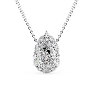 จี้ทรงรัศมีสี D ที่ไม่เหมือนใครเสน่ห์ของเพชรโมอิสตัดรูปลูกแพร์ที่สง่างาม - Product Image 1