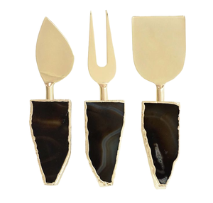 Ensemble de couteaux à fromage et beurroteurs pour le petit-déjeuner, Nouveauté, en acier inoxydable doré avec manche en résine - Product Image 6