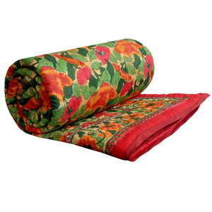 Cama acolchada de tamaño King de lujo, bloque de mano impreso, tela de gasa de algodón orgánico, relleno de algodón 100%, suave, precio al por mayor - Product Image 1