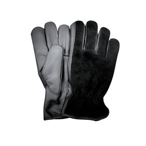 Gants de conducteur en cuir de chèvre noir et cuir fendu doublure polaire pouce Keystone chaud Durable Flexible quotidien décontracté quatre saisons - Product Image 6
