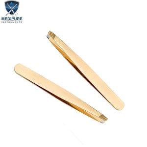 Pinces à épiler professionnelles pour les sourcils en acier inoxydable, pointues, inclinées, plates, à angle, instruments de beauté - Product Image 5