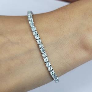 สร้อยข้อมือเทนนิสพลอยสีเงินสเตอร์ลิงเครื่องประดับสำหรับเจ้าสาวของขวัญหรูหราเครื่องประดับแฟชั่น - Product Image 5